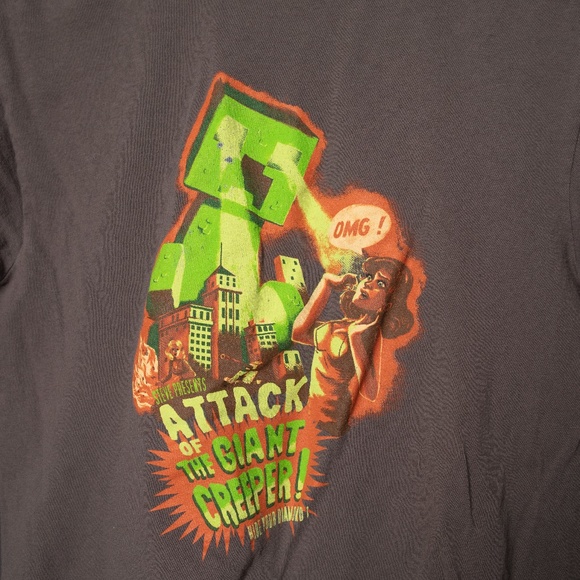 Kids Minecraft Creeper Graphic T-shirt Large - Picture 1 of 3